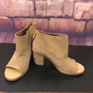Ugg Suede Peep Toe Block Heel Shoes/Booties